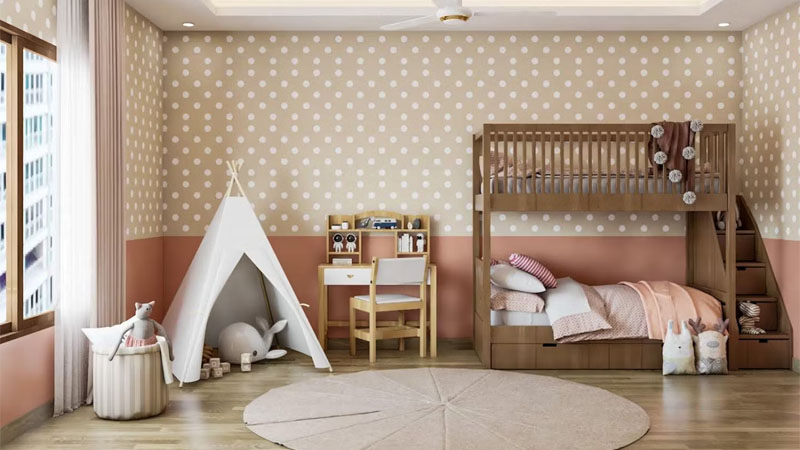 Desain Kamar Anak Tempat Tidur Tingkat Tema Karavan