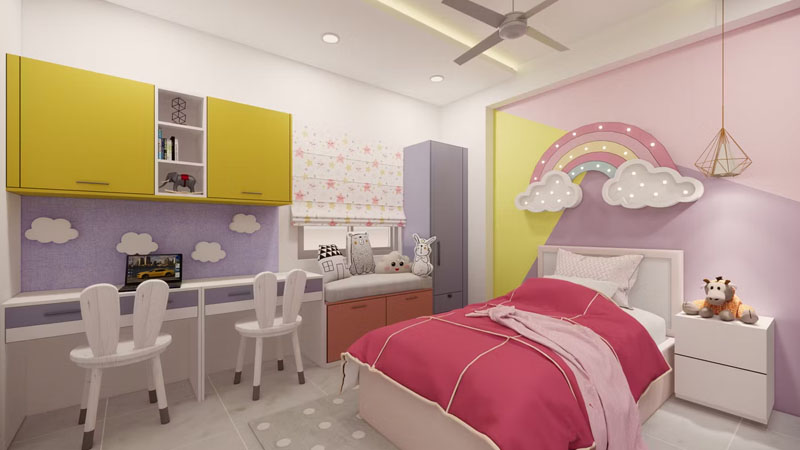 Desain Kamar Tidur Anak Feminin dan Ceria