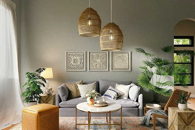 Dekorasi Ruang Tamu dengan Lampu Estetik