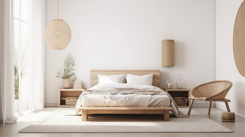 Interior Kamar Tidur Minimalis Desain Kursi Kayu